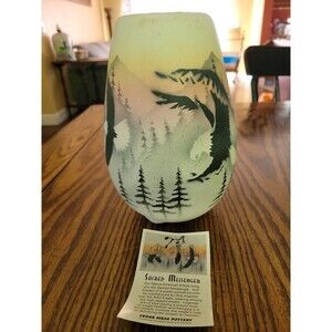 Cedar Mesa Native American Hand Made Pottery Mountain Rainbow Large Grain Pot